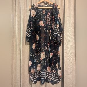 Sheer floral throw over